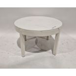 White painted circular occasional table, 68.5cm diameter and a beadwork stool (2)