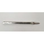 1920s silver propelling pencil with rule, 9inch and 23cm, 3 draw extending, Birmingham 1924 maker