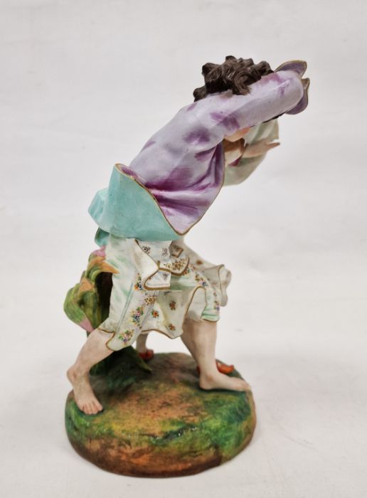 19th century French Gille (Jeune) bisque porcelain group of a pair of lovers running from the - Image 2 of 19