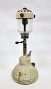 Vintage Bialaddin painted metal pressure table oil lamp, Model T10, made in England, approximately