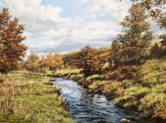 Hugh Gurney (b.1932) Oil on board "Withypool to Tarr Steps, Exmoor", signed and dated '65 lower