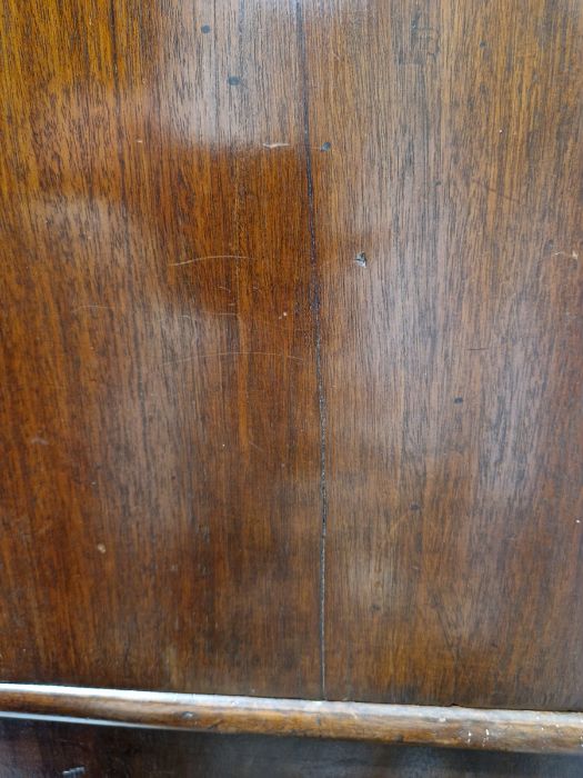 19th century mahogany linen press, the two-door cupboard opening to reveal three later shelves, - Image 19 of 46