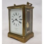 Early 20th century brass-cased chiming carriage clock by Bennetfink & Co London, made in Paris,