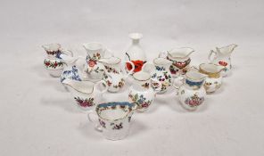 Royal Worcester 'Scratch Cross' porcelain cream jug, 11 other Royal Worcester cream jugs and a