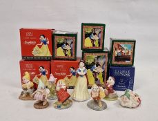 Set of Royal Doulton figures of Snow White and the Seven Dwarfs, the Disney Showcase Collection,