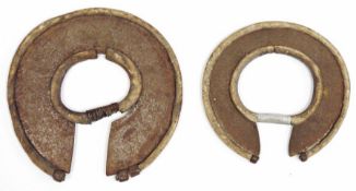 Two early 20th century African fighting bracelets, possibly Turkhana, each of circular form with