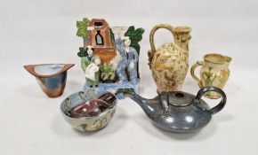 Toff Milway (b.1949) for Conderton Pottery, salt glazed Aladdin teapot, impressed potter's mark to