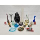 Rudolf Jurnikl amethyst glass bowl for Rosice Glassworks, an Aseda, Sweden, smoky glass jack in