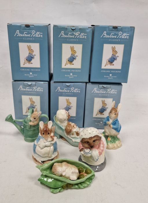 Six Beatrix Potter Border Fine Arts figures, including Peter Rabbit in a watering can, Mrs - Image 2 of 8