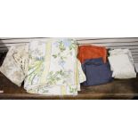 Blanket and assorted linen and clothes (1 box)