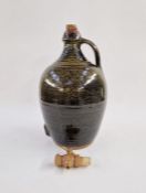 Ray Finch (1914-2012) for Winchcombe Pottery, cider flagon with tap in tenmoku glaze, height 38cm