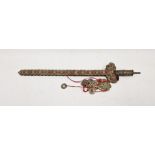 Antique Chinese ceremonial coin sword, 47cm long overall Condition ReportSurface marks,