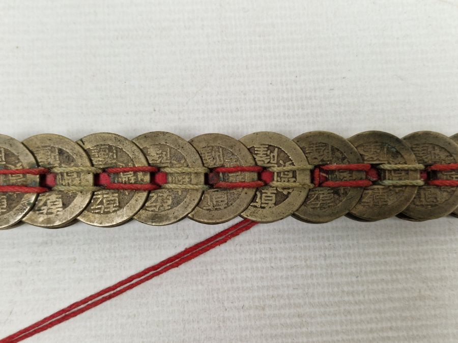 Antique Chinese ceremonial coin sword, 47cm long overall Condition ReportSurface marks, - Image 11 of 15