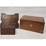 Collection of wooden boxes to include an early 20th century mahogany brass-bound writing slope, 30cm