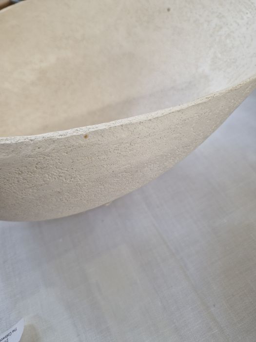 Betty Blandino (1927-2011) Hand built white stoneware vessel of asymmetrical form with textured - Image 5 of 14