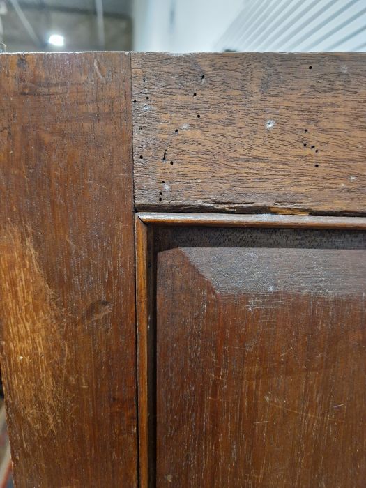 19th century mahogany linen press, the two-door cupboard opening to reveal three later shelves, - Image 38 of 46