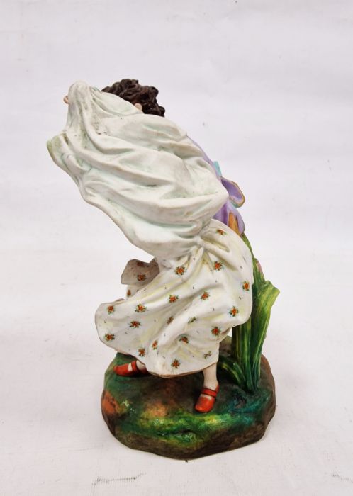 19th century French Gille (Jeune) bisque porcelain group of a pair of lovers running from the - Image 4 of 19