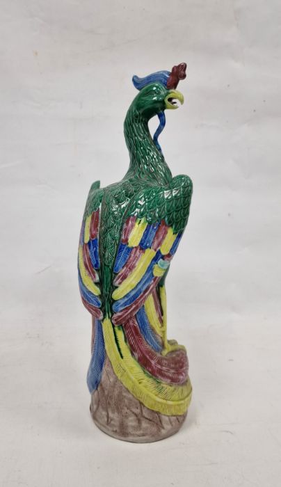 Modern Chinese Export style porcelain model of a parrot, 40cm high - Image 2 of 4