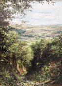 Hugh Gurney (b.1932) Oil on board "View From Codden Hill", signed lower right, framed, bears