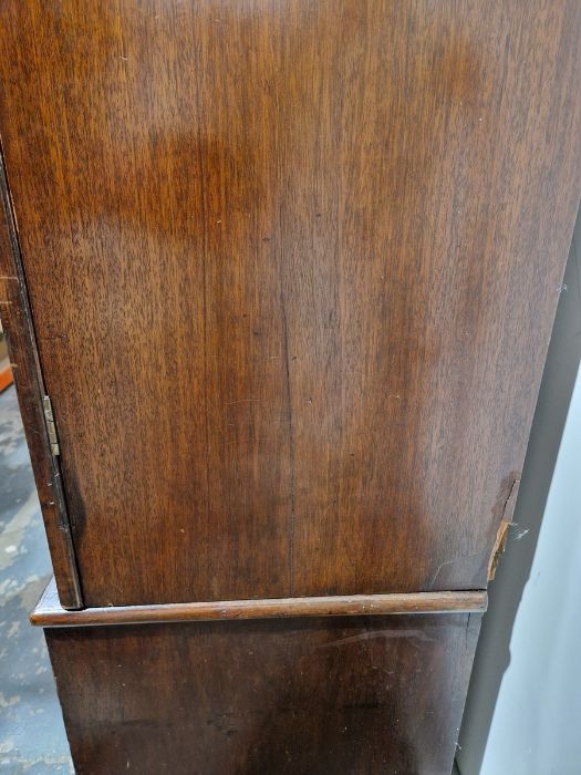 19th century mahogany linen press, the two-door cupboard opening to reveal three later shelves, - Image 16 of 46