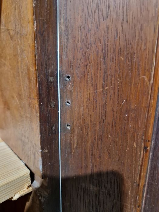 19th century mahogany linen press, the two-door cupboard opening to reveal three later shelves, - Image 42 of 46