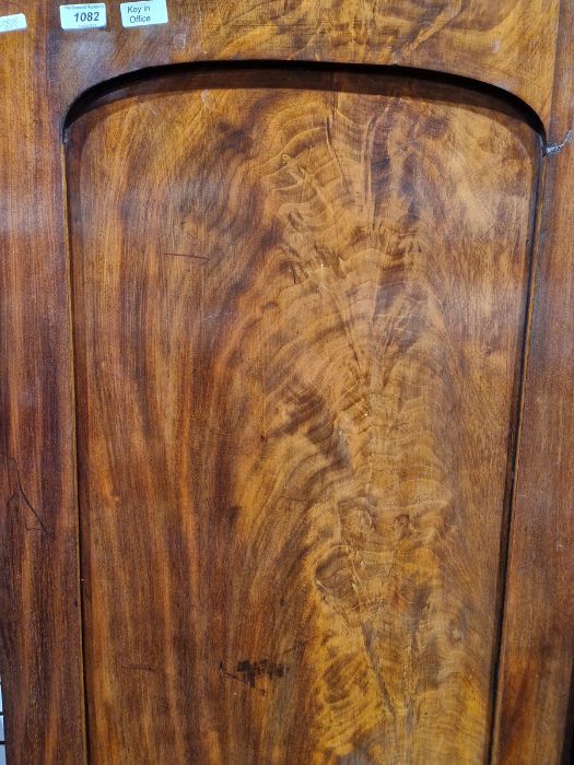 19th century mahogany linen press, the two-door cupboard opening to reveal three later shelves, - Image 6 of 46