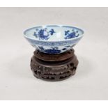 Chinese porcelain blue and white bowl, 20th century, with six-character mark, painted in the Ming