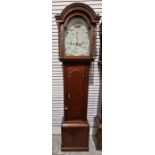 Early 18th century mahogany eight-day longcase clock, the painted arched dial signed 'Slack