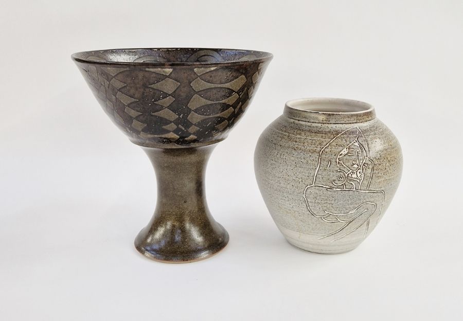 Sheila Casson (b.1930) for Wobage Pottery, a salt-glazed pourer, impressed mark to foot, height 11cm - Image 2 of 5