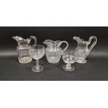 Collection of 19th century glassware including a Regency rummer with triple ring bowl, three cut