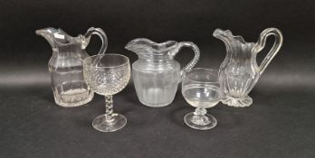 Collection of 19th century glassware including a Regency rummer with triple ring bowl, three cut