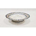 Staffordshire pearlware shaped oval footed dish, circa 1800, with pierced pattern scroll edge
