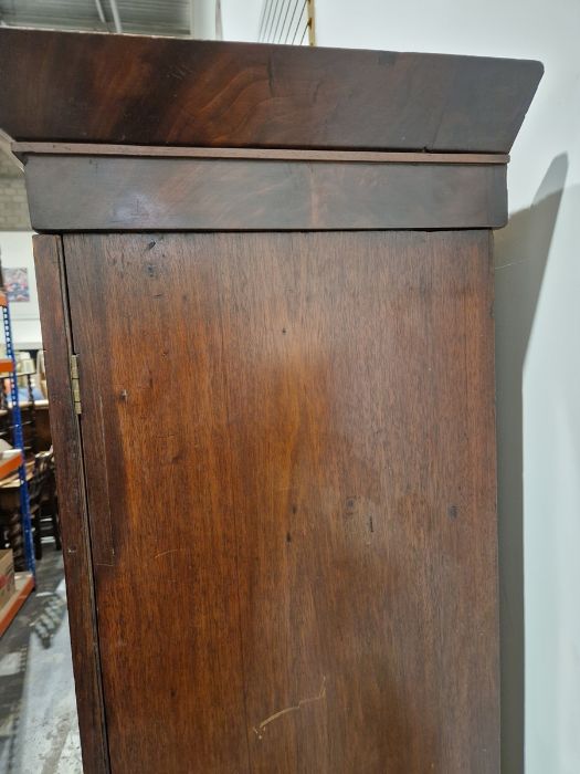 19th century mahogany linen press, the two-door cupboard opening to reveal three later shelves, - Image 15 of 46