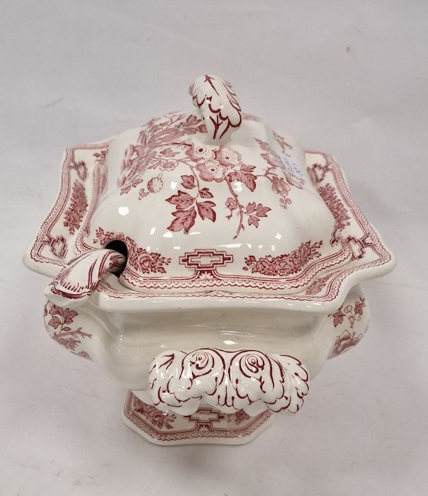 Mason's ironstone two-handled tureen and cover 'Manchu' pattern, in underglaze red printed - Image 3 of 5