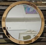 Art Deco-style five-section circular mirror with bevelled plates