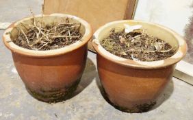 Pair of earthenware garden planters, 39cm diameter (2)