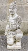 Composite stone model of a Chinese terracotta warrior, 55cm high