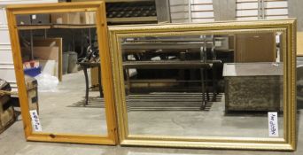 Two modern rectangular wall mirrors (2)