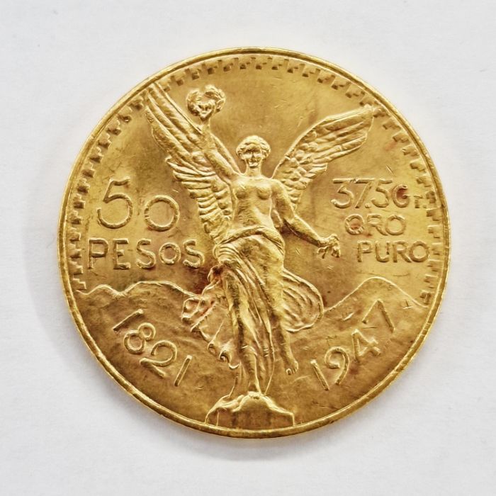 Mexican 50 Peso Gold Coin features a design of The Angel of Independence as well as the year-date ( - Image 3 of 4