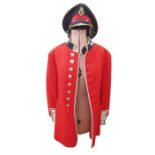 Grenadier Guards red dress tunic with cap, dated 1966.