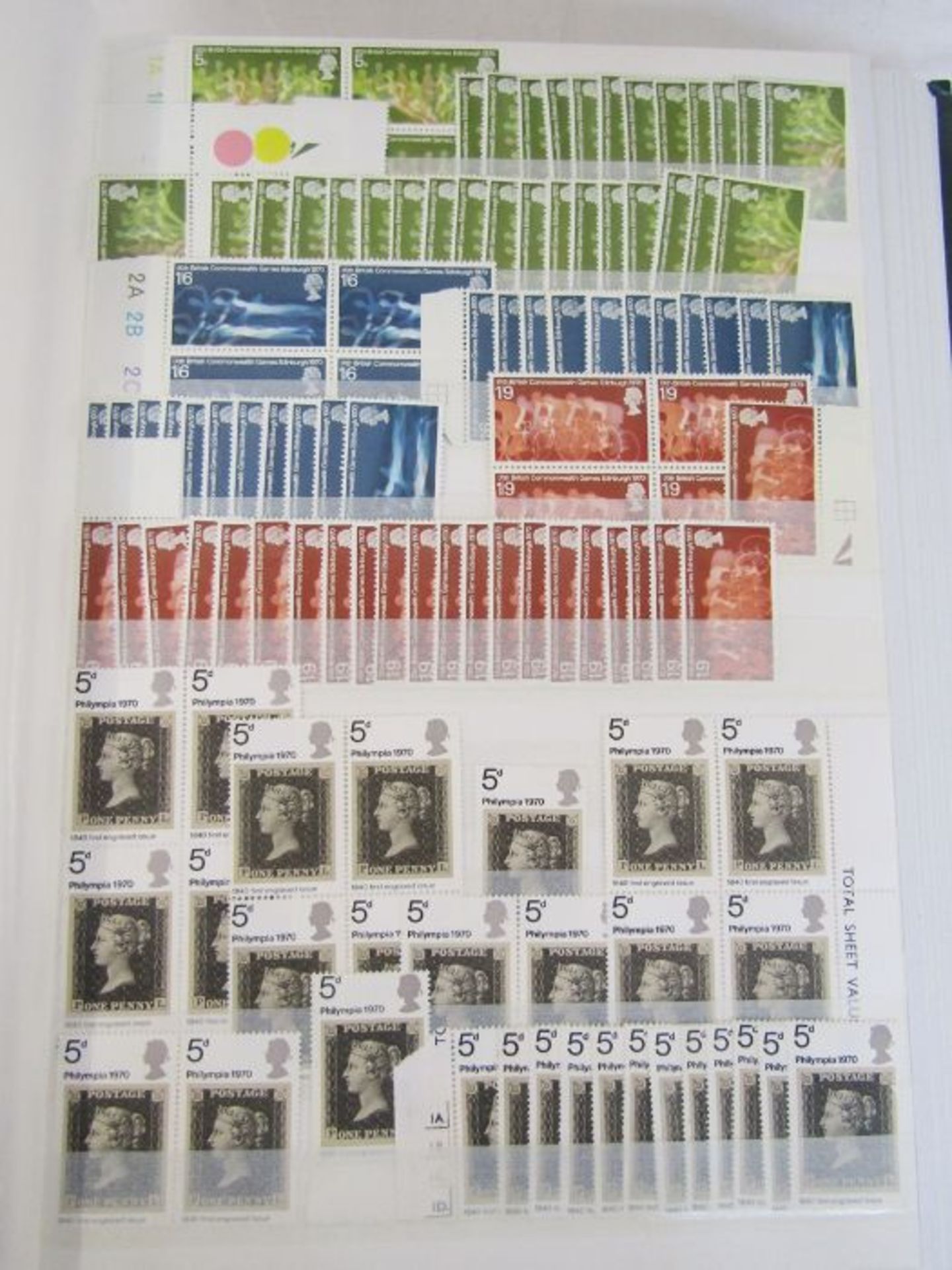 GB: Box of 3 large stock books of QV-QEII mint pre-decimal definitives including regionals, - Image 5 of 10