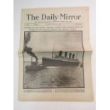 Facsimile copy of The Daily Mirror, Titanic issue, 'Tuesday April 16th 1912'.