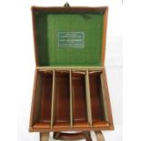 Leather Army and Navy Co-operative Society case, together with a smaller canvas and leather case.