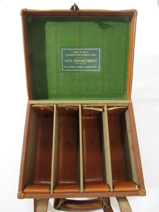 Leather Army and Navy Co-operative Society case, together with a smaller canvas and leather case. - Image 22 of 52