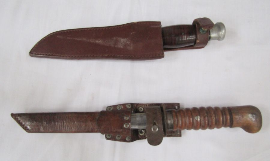 Two vintage hunting knives with leather sheaths (one made by Christopher Johnson of Sheffield) - Image 6 of 6