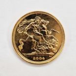 Elizabeth II (1952-2022) Brilliant Uncirculated Sovereign, 2004, fourth crowned bust St George and