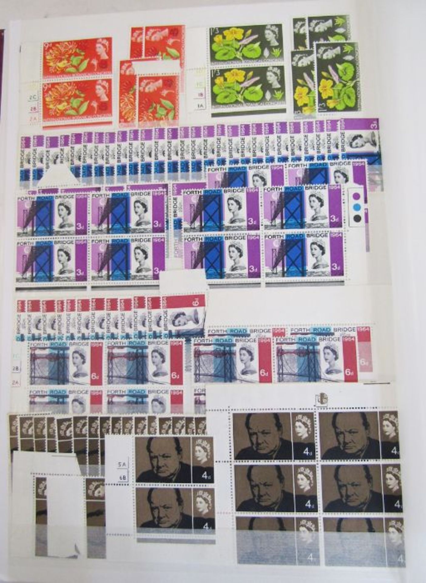 GB: Box of 3 large stock books of QV-QEII mint pre-decimal definitives including regionals, - Image 2 of 10