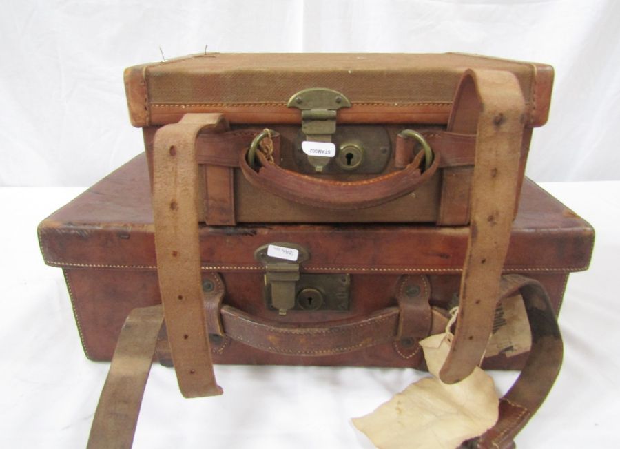 Leather Army and Navy Co-operative Society case, together with a smaller canvas and leather case. - Image 29 of 52