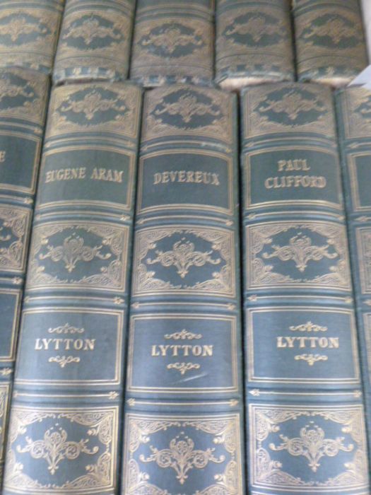 Bindings to include:- Lord Lytton Works, published G J Howell & Co, green cloth, gilt titles and