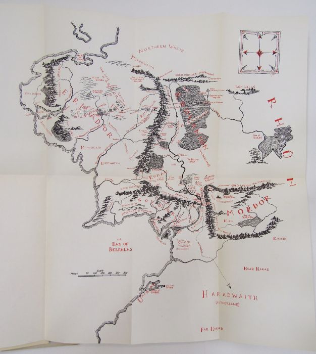 Tolkien, J R R  "The Fellowship of the Ring", George Allen & Unwin Ltd, 13th impression 1963, gift - Image 34 of 48